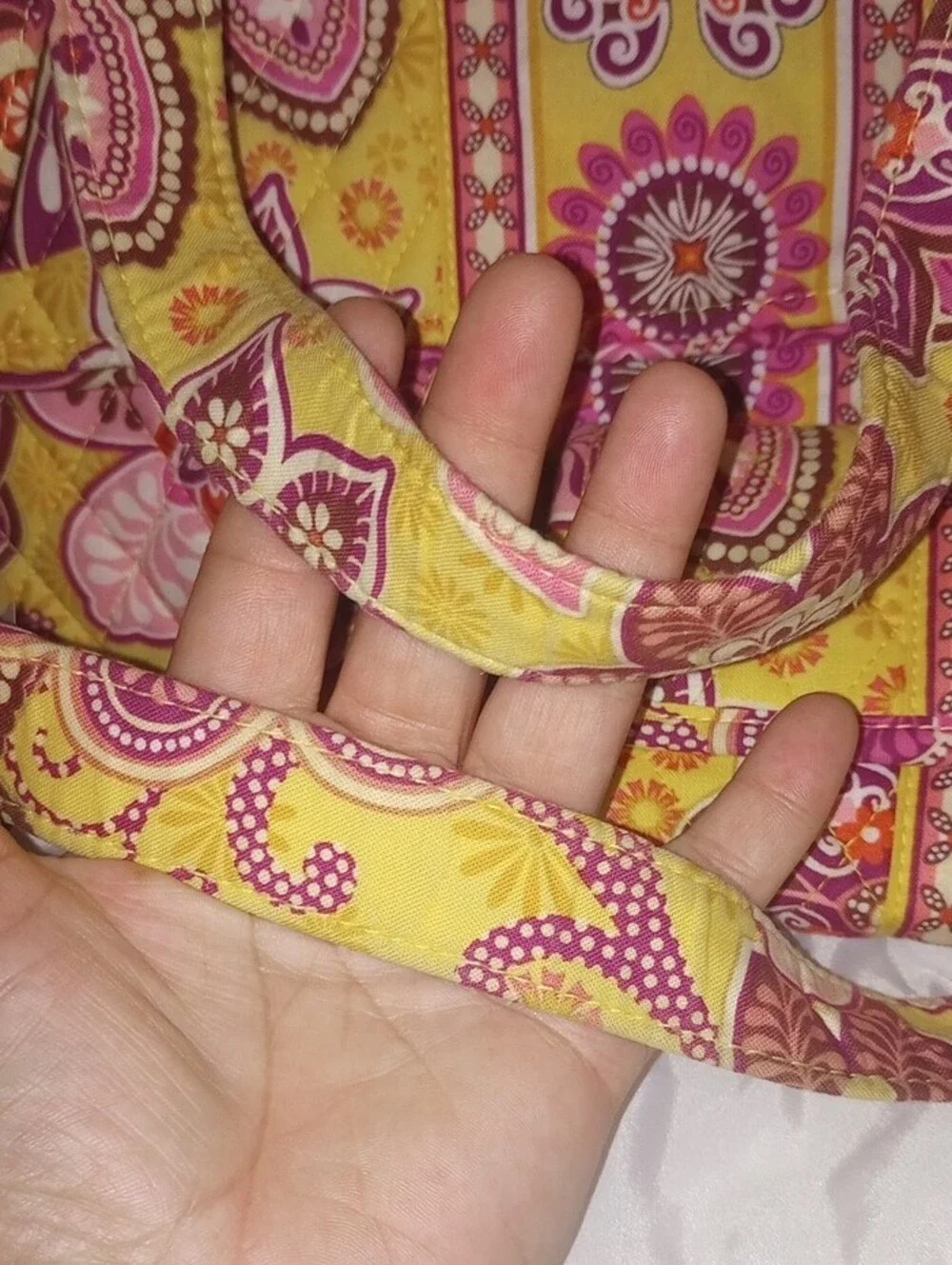 Vera Bradley Diaper Bag Quilted Yellow & Pink Floral With Matching Wallet